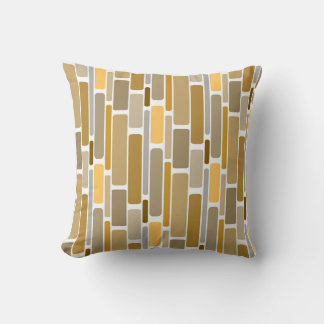 Coussin Retro Orange Brown and  Gold Blocks
