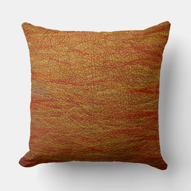 Coussin Retro Orange en cuir (Recto)