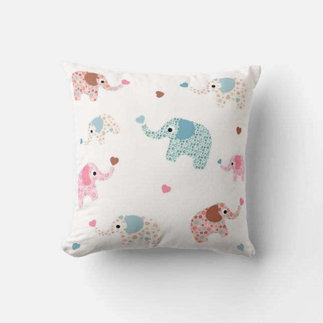 Coussin Rétro papier peint sans couture de motif d'enfants (Recto)
