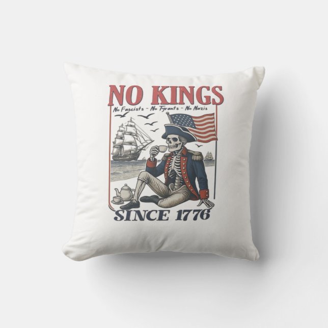 Coussin Rétro Pas de Rois Depuis 1776 Rejetant les Rois Cl (Recto)