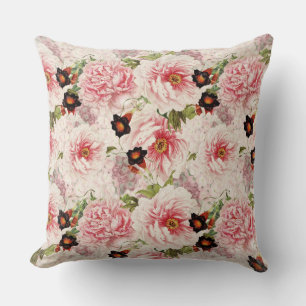 Coussin Retro Peony Flower Spring Motif peint
