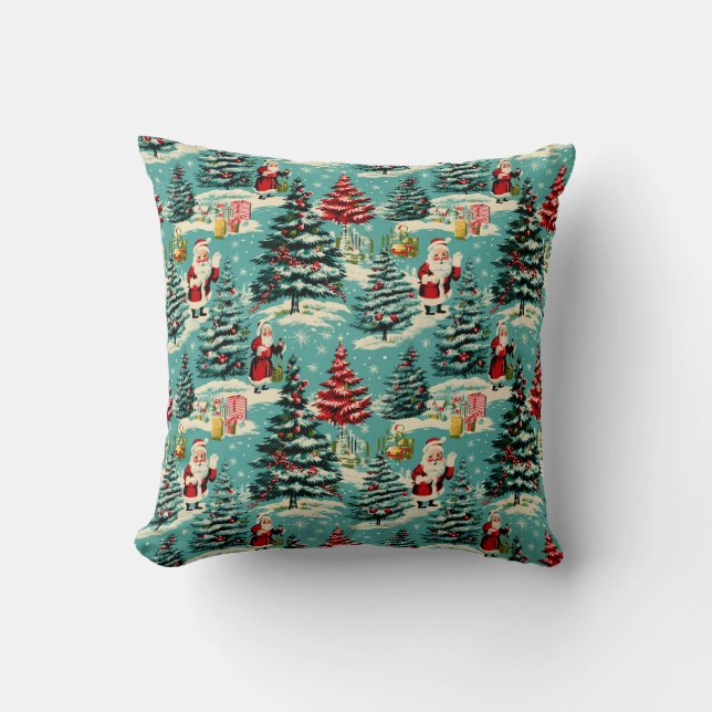Coussin Retro Père Noël Wonderland (Recto)