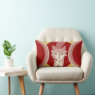 Coussin Retro Personnalisé Red Stylisé Fox