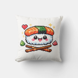 Coussin Rétro Pixel Mignon Kawaii Sushi