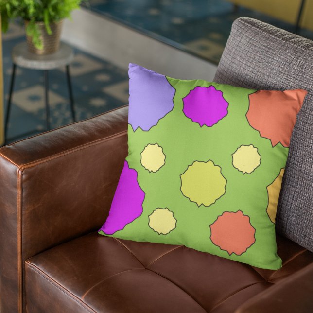 Coussin Rétro point coloré gras vif (Créateur téléchargé)