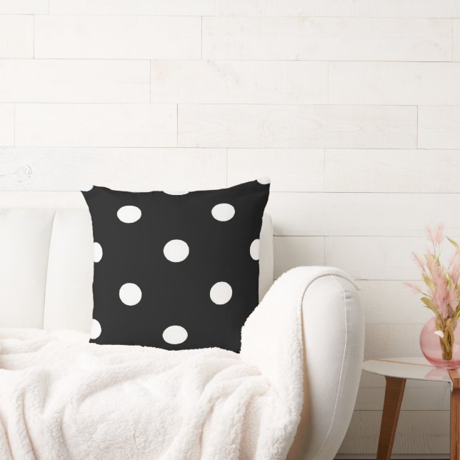 Coussin Retro Polka Dot Design – Vintage Aesthetic (Canapé)
