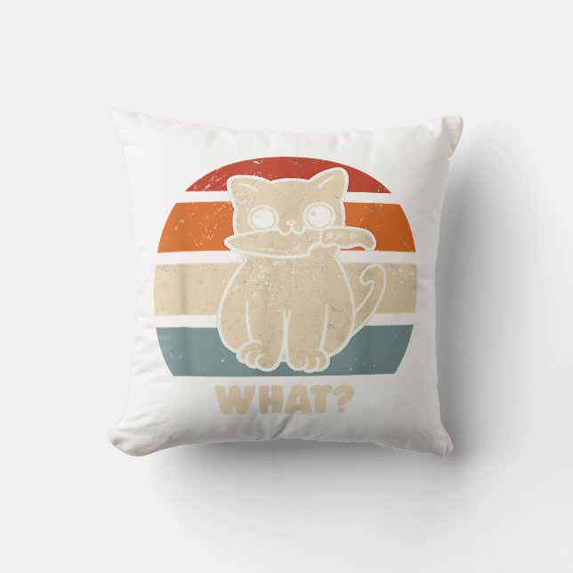 Coussin Rétro Quel Chat Couteau Miaou Kitty Drôles de Chat (Recto)