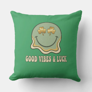Coussin Rétro Saint-Patrick bonne ambiance et chance Smile
