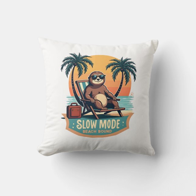 Coussin Retro Sloth Vacation Shirt Funny Tropical Relax De (Recto)