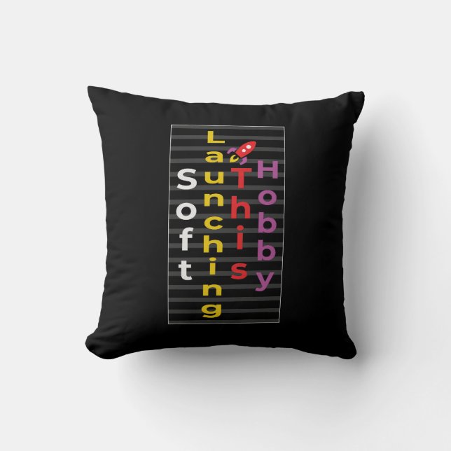 Coussin Retro Space Lancement en douceur de cet hobby T-Sh (Recto)