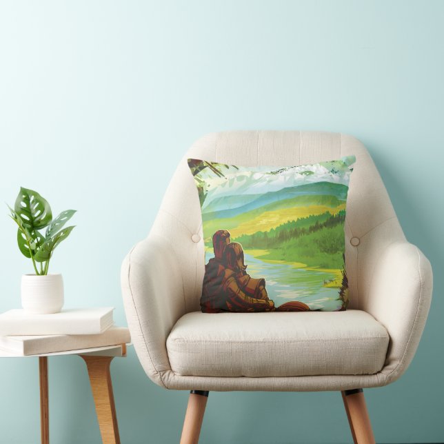 Coussin Retro Space Travel Poster-Une mission de science d (Chaise)
