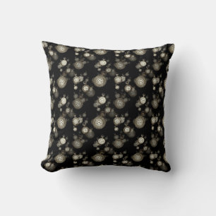 Coussin Retro Steampunk Cushion montres noir