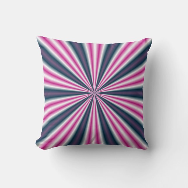 Coussin Retro Stripey Sun Burst Art Abstrait (Recto)