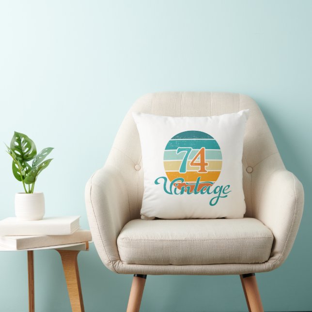 Coussin Retro Sunset 74 Vintage en détresse (Chaise)