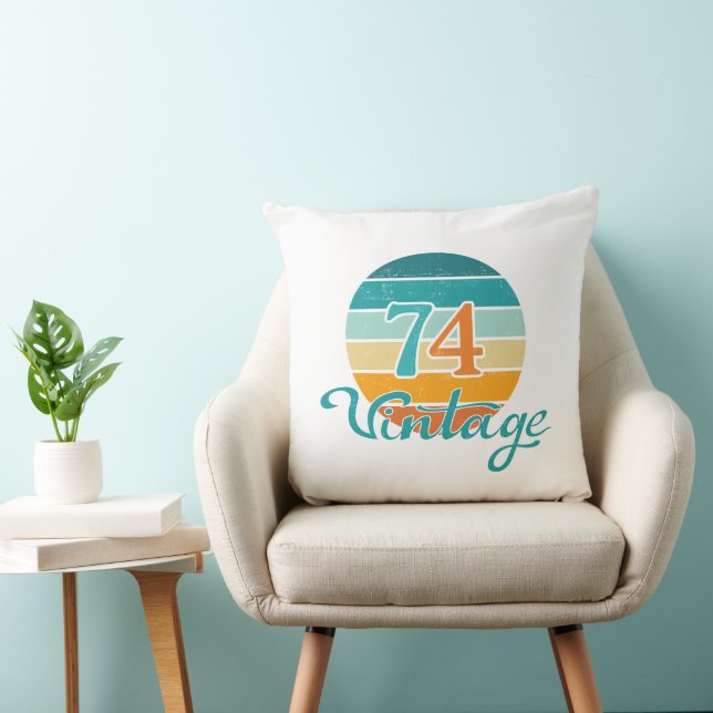 Coussin Retro Sunset 74 Vintage en détresse (Chaise)