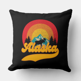 Coussin Retro Sunset Alaska Juneau Moose 0Montagnes Wild