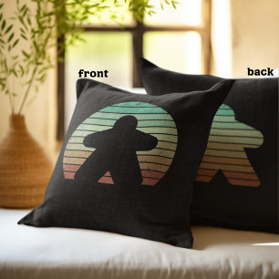 Coussin Retro Sunset Meepboard Jeu Lover Pastel Noir