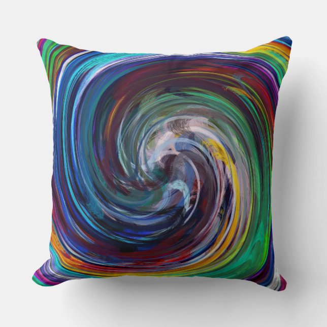 Coussin Retro Swirl Art Abstrait #6 (Recto)