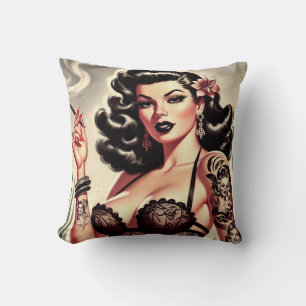 Coussin Retro Tatto Goth Girl
