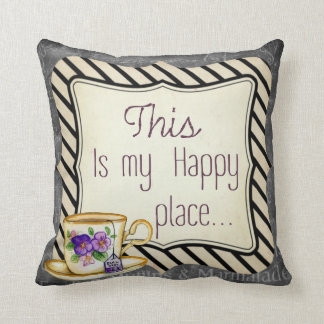 Coussin Retro "This is My Happy Place", affiche de motivat