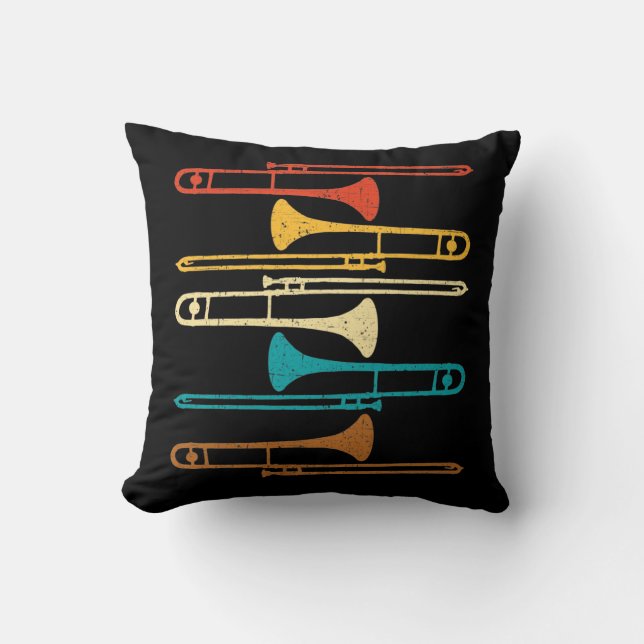 Coussin Retro Trombone - Jazz (Recto)