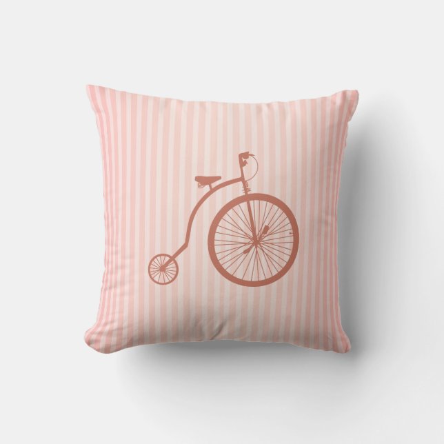 Coussin Rétro vélo de corail (Recto)