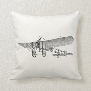 Coussin Rétro vieil avion d'appui vertical d'avion vintage