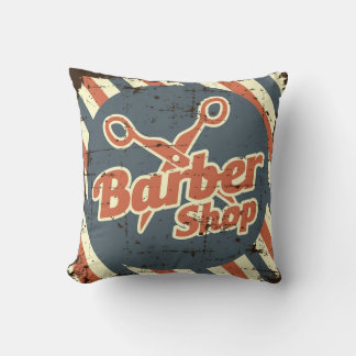 Coussin Retro Vintage Classic Bleu Barber Shop