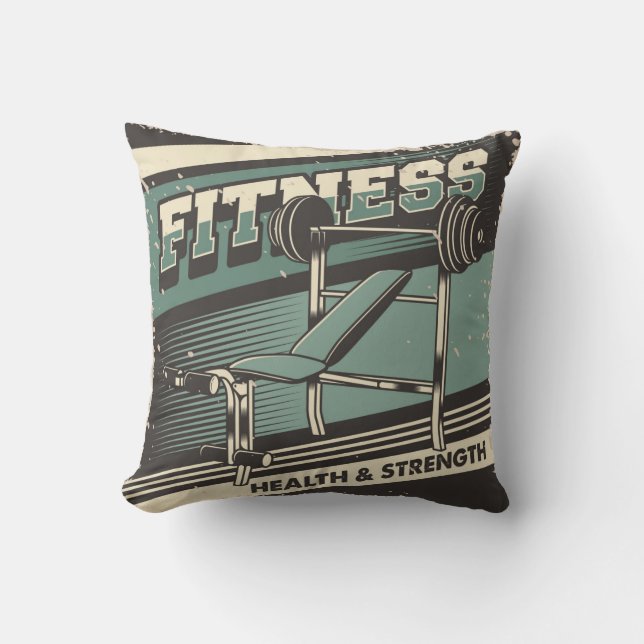 Coussin Retro Vintage Classic Fitness Poids (Recto)