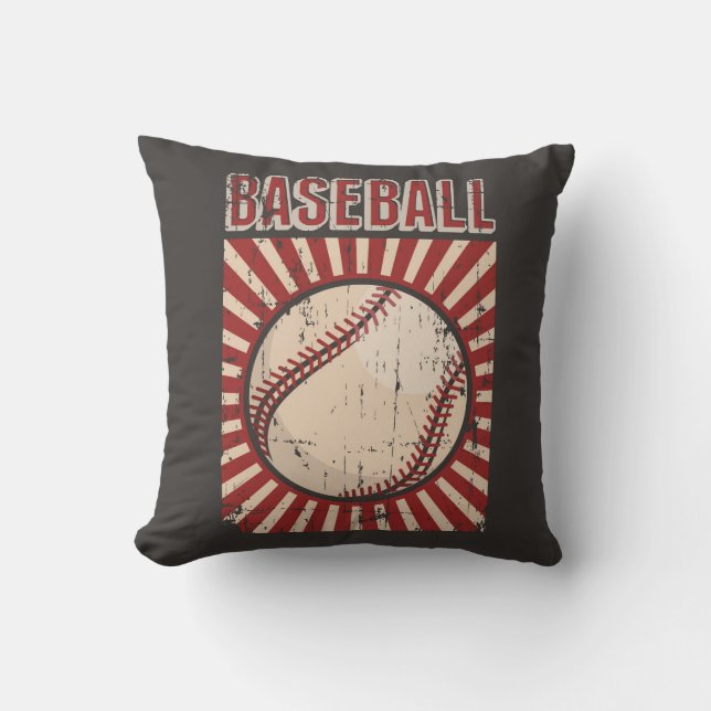 Coussin Retro Vintage Classic Grunge Baseball (Recto)