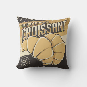 Coussin Retro Vintage Classic Grunge frais Croissant