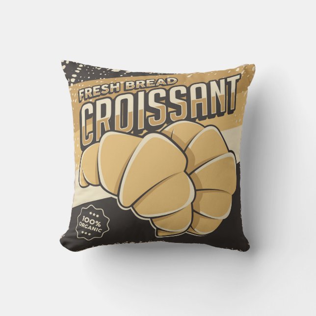 Coussin Retro Vintage Classic Grunge frais Croissant (Recto)