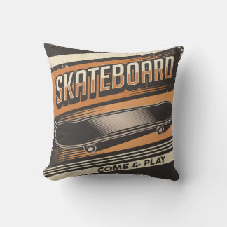 Coussin Retro Vintage Classic skateboard viennent jouer
