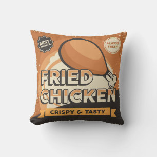 Coussin Retro Vintage classique Grunge de poulet frit