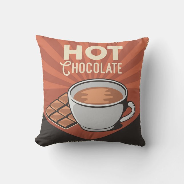 Coussin Rétro Vintage classique sucré Brown chocolat chaud (Recto)