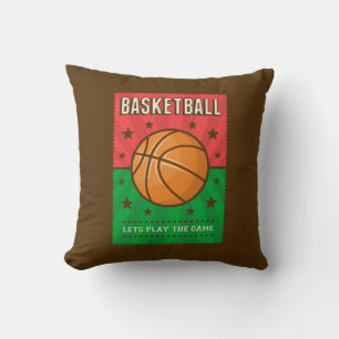 Coussin Retro Vintage Grunge Rose Green Basketball