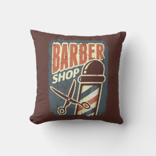 Coussin Retro Vintage Man Cave Barber Poteau
