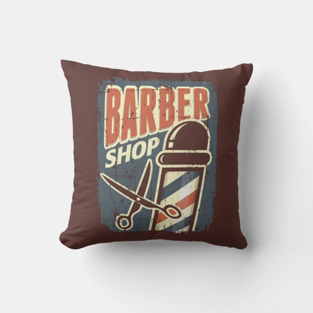 Coussin Retro Vintage Man Cave Barber Poteau (Recto)