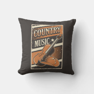 Coussin Retro Vintage Man Cave Country Music
