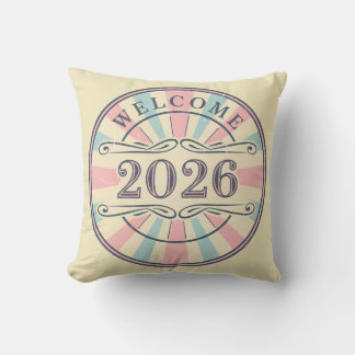Coussin Retro Welcome 2026 Decorative Pillow