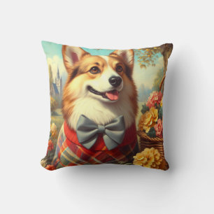 Coussin Retro Welsh Corgi Cardigan Peinture