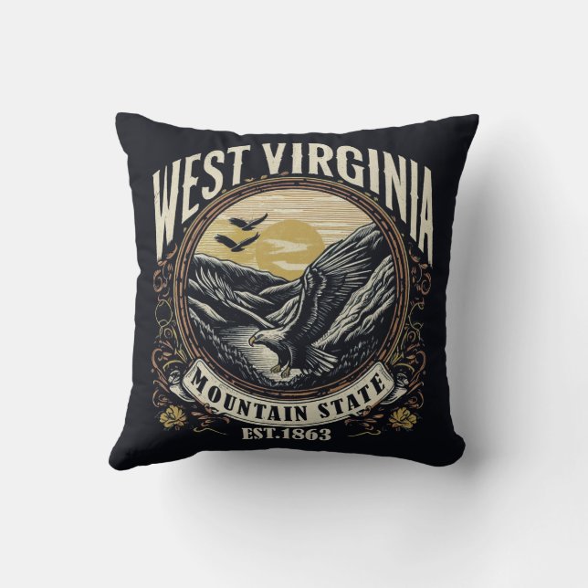 Coussin Retro West Virginia (Verso)