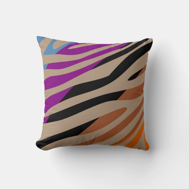 Coussin Retro Zebra Imprimer Motif de peau 2 (Recto)