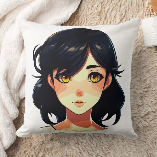 Coussin Rêve d'anime romantique : Beauté aux cheveux bleus (Couverture)
