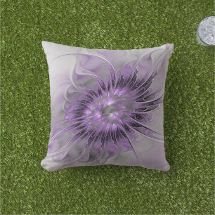 Coussin Rêve de fleur de lavande Art fractal abstrait mode