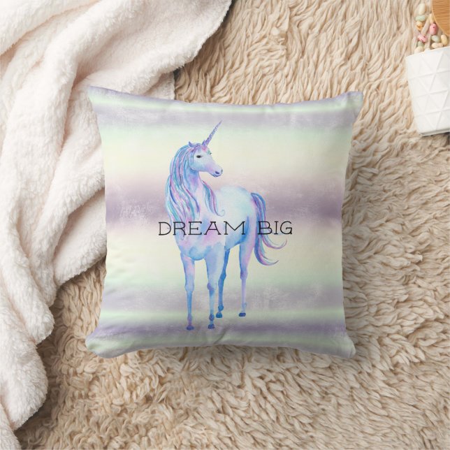 Coussin Rêve de licorne blanc violet (Couverture)