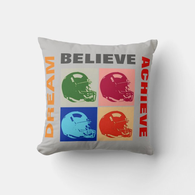 Coussin Rêve de motivation croire atteindre le football (Recto)