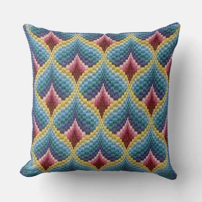 Coussin Rêve De Tapisserie Géométrique : Bargello Needlepo (Recto)