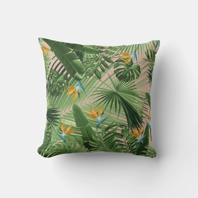 Coussin Rêve des Feuilles de la jungle des oiseaux du Para (Recto)