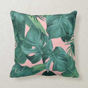 Coussin Rêve des Feuilles de la jungle tropicale d'été 